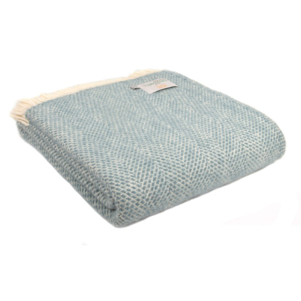 Tweedmill Beehive Petrol 100% Pure New Shetland Wool Blanket or Throw UK Made